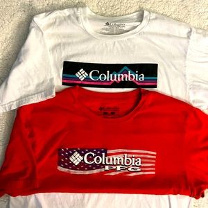 2-Mens Columbia T-shirts size M
